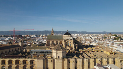 Fototapeta premium Stunning Aerial Drone View of Mezquita-Cathedral of Cordoba, Spain