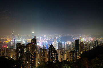 Obraz premium 香港 ビクトリアピークからの夜景