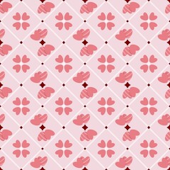 Seamless geometric pattern in pink tones.