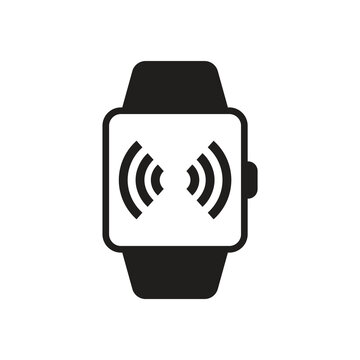 Smartwatch network signal and data connection solid icon