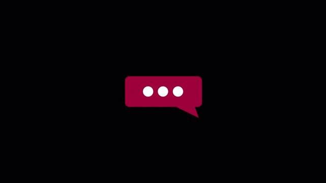 chat message bubble icon try typing messenger sending  message custom text in transparent background in 4K animation with alpha channel 