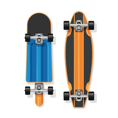 Two skateboards on white background