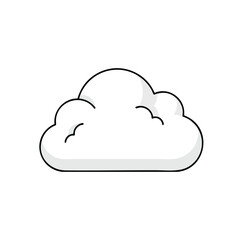 Fototapeta premium Simple White Cloud Icon on Transparent Background