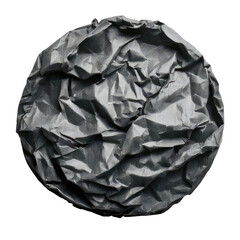 Fototapeta premium Crumpled, spherical, metallic gray, textured surface