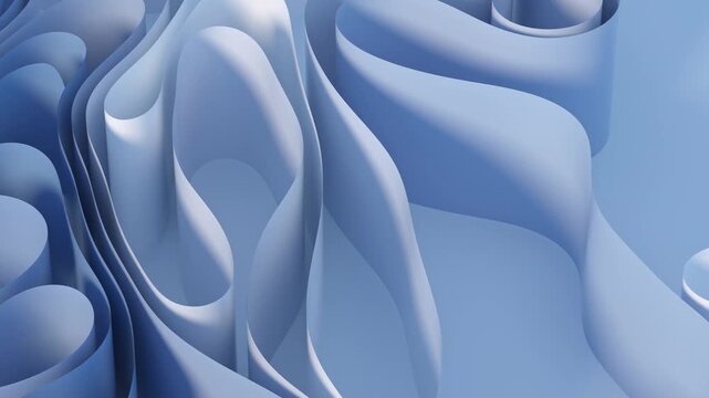 Abstract blue wave background with moving liquid curves and soft motion gradients for modern design