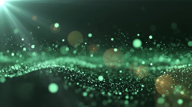 abstract particle green color 