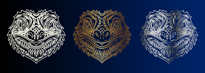 Heraldic Crests Emblems Insignia Symbols Medieval Design Vintage Ornament Decorative Elements