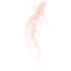 Red lightning vein PNG with sharp electric cracks and glowing storm energy isolated on transparent background
