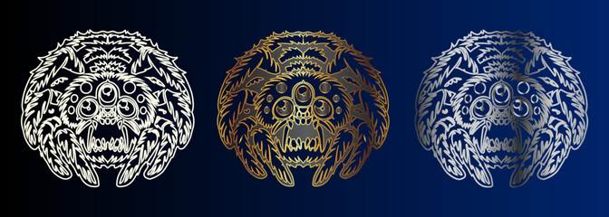 Lion Head Designs, Majestic Animal Symbolism, Golden Ratio Artwork, Wildlife Graphic Elements, Tribal Vector Illustration