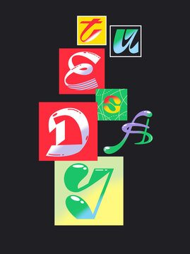 WEEK DAYS - Tuesday.
Typography, lettering design