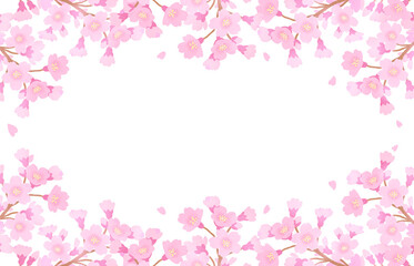 桜の花のフレーム　春　ピンク
