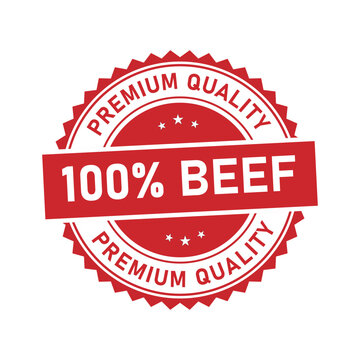 100 Percent Beef Premium Quality Label Badge
