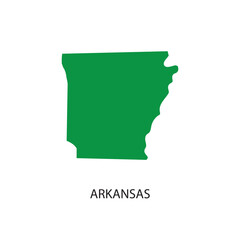 Arkansas State Outline Map - Green Color Vector Graphic