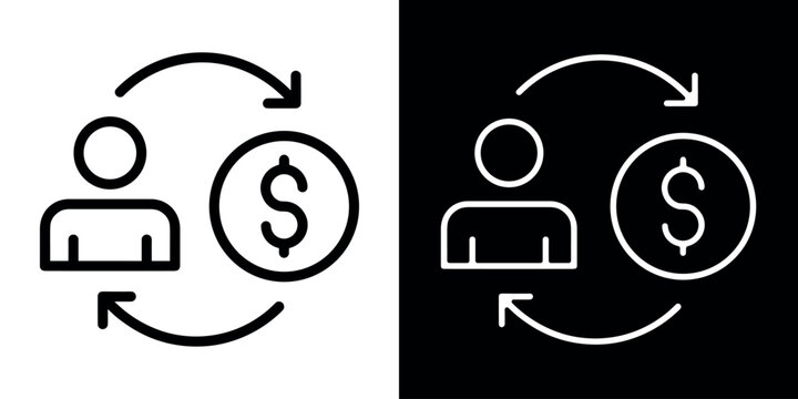 Conversion icon concept for app and web in flat black and white style on clean background vector illustration