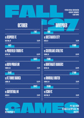 Fototapeta premium Football Game Schedule Flyer Template