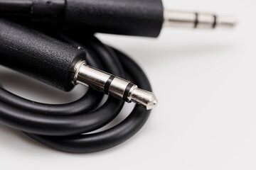 Wires connected to a radio receiver for audio transmission