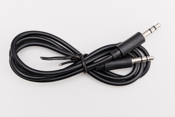 Wires connected to a radio receiver for audio transmission