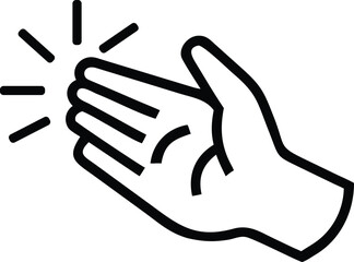 Obraz premium Hand clapping gesture icon in line style for applause and appreciation concept