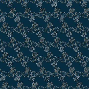 Elegant Arabic Motif Seamless Pattern - Luxury Navy Blue Vector