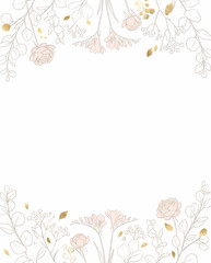 Obraz premium Gold Floral Border Frame Illustration 