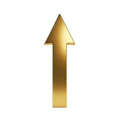 Fototapeta premium Golden Upward Arrow Symbol on White Background.