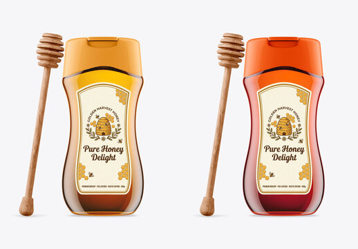 Premium Honey Bottle Branding