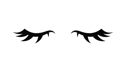 Fototapeta premium A stylized illustration of closed eyelashes against a white background.