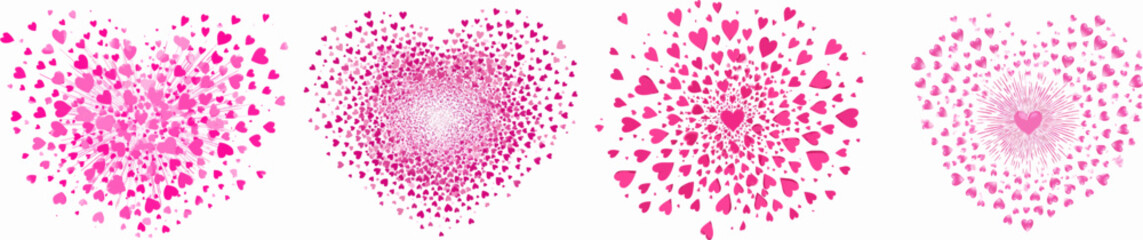Obraz premium A burst of pink hearts exploding with love and joy