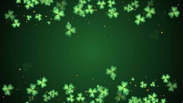abstract green shamrocks clovers background