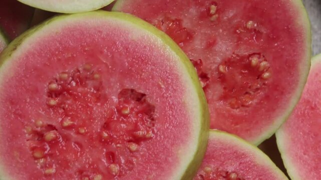 close up of a pile of guava pieces
