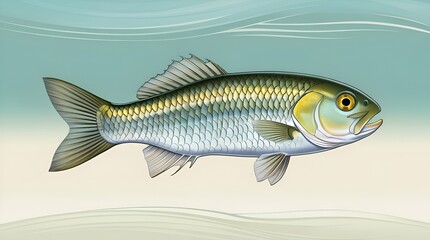 Fototapeta premium Highly Detailed Illustration of a Chub Fish