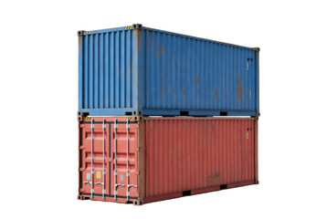 Cargo containers crossing borders, logistics element, isolated on transparent background
