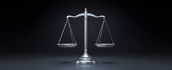 The gleaming silver scales of justice representing impartial fairness and crucial legal balance in society