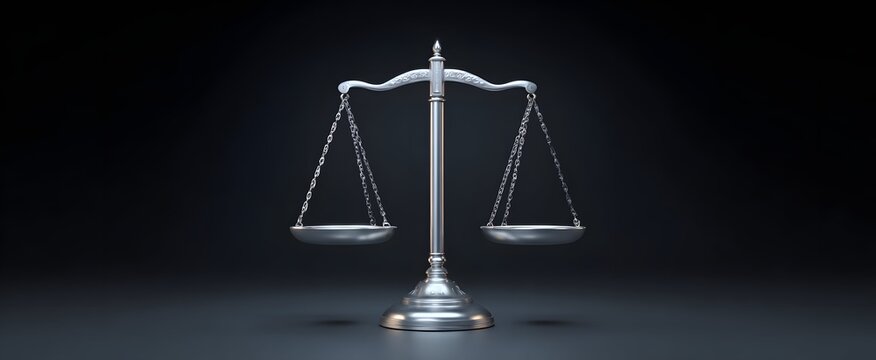 The gleaming silver scales of justice representing impartial fairness and crucial legal balance in society