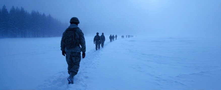 The soldiers mastering arctic warfare survival like penguins braving icy battlegrounds.