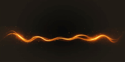 Abstract background with glowing orange waves and fractal fire lines creates a bright motion design featuring swirling smoke patterns and energy curves on a black wallpaper backdrop © Creative Lis