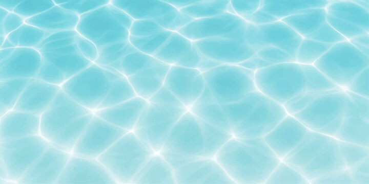 An abstract summer texture of clear blue swimming pool water ripples with a clean aqua surface reflection and wet liquid waves