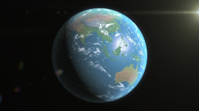 Location and map of East Timor on the surface of the earth at day.