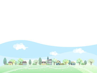 新緑の風景イラスト