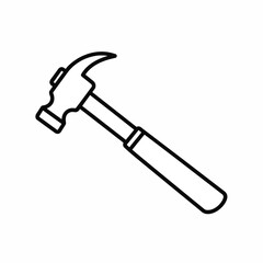 Black And White Outline Of A Claw Hammer