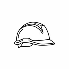 Simple Line Art Safety Hard Hat Icon