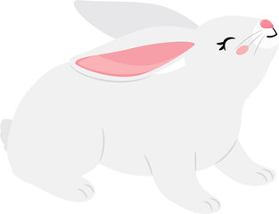 Obraz premium Wild cute rabbit. Adorable baby hare mascot