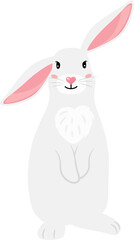 Fototapeta premium Playful bunny with funny ears. Cute cartoon rabbit
