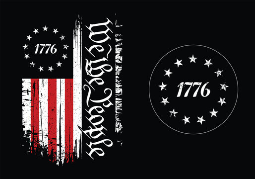 1776 We The People Patriotic Illustration