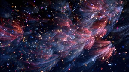 A very colorful explosion of light and particles