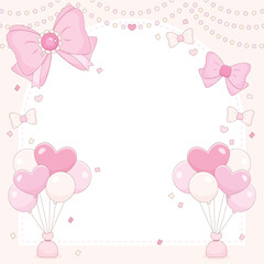 pink heart balloon celebrating frame 1
