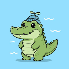 Obraz premium Cute alligator vector image
