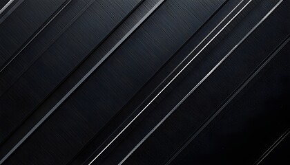 Obraz premium A close-up view of sleek black metallic panels with subtle diagonal lines and reflective surfaces
