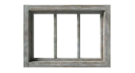 Obraz premium Rustic Wooden Window Frame with Three Panes