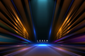 Color light rays effect background